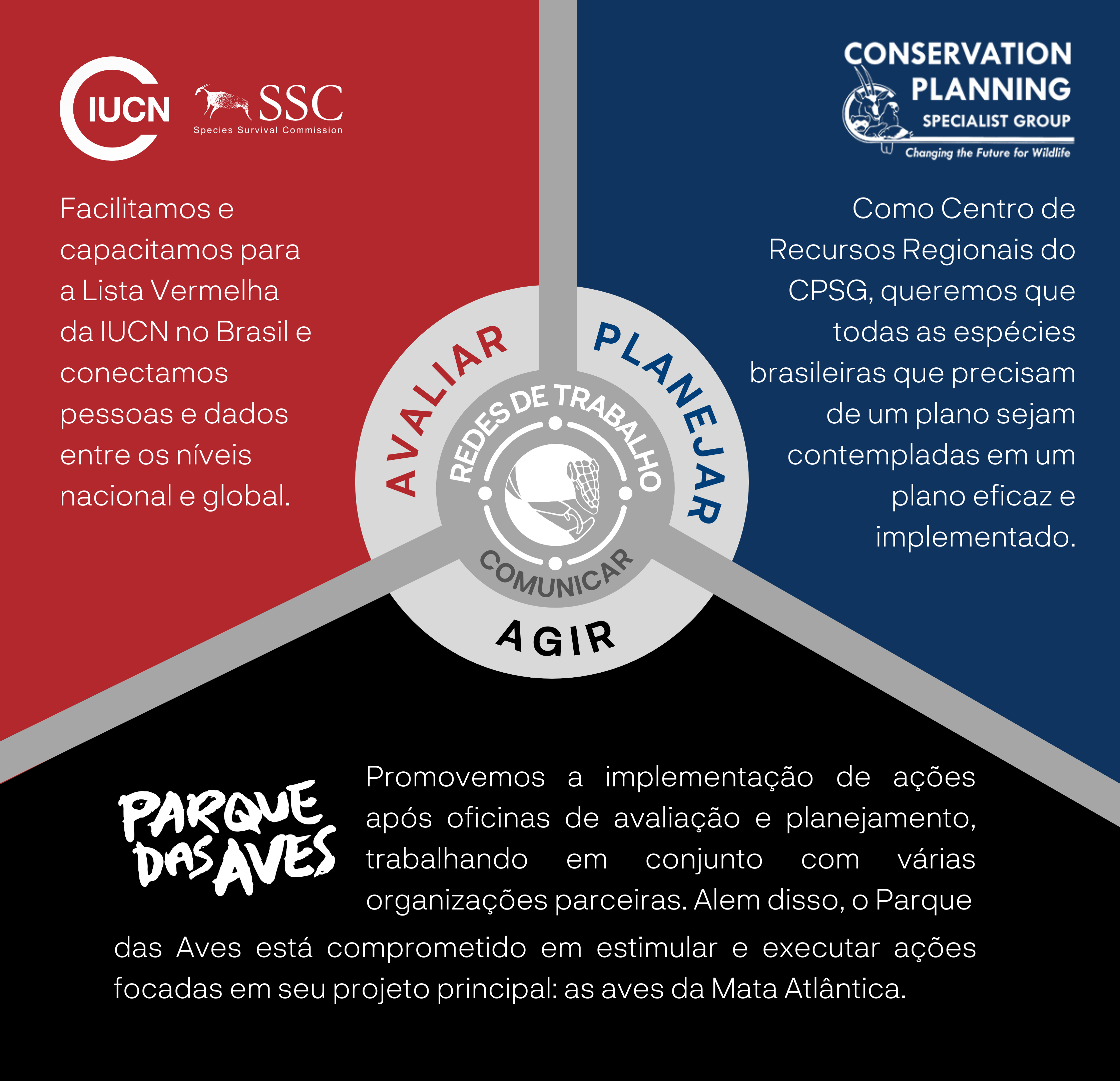Ciclo de conservação do CSE Brasil: Avaliar, Planejar e Agir